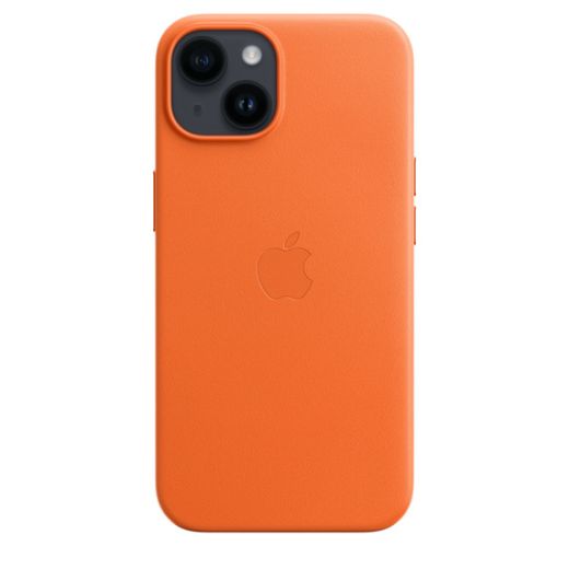 Кожаный чехол CasePro Leather Case with MagSafe Orange для iPhone 14 Plus