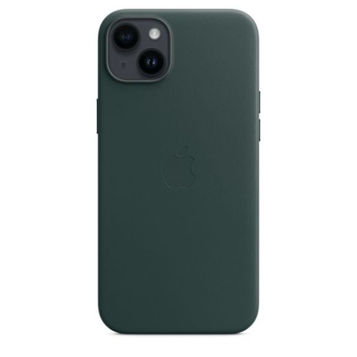 Оригинальный кожаный чехол Apple Leather Case with MagSafe Forest Green для iPhone 14 Plus (MPPA3)