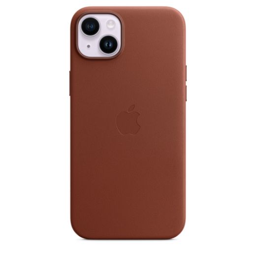 Оригинальный кожаный чехол Apple Leather Case with MagSafe Umber для iPhone 14 Plus (MPPD3)