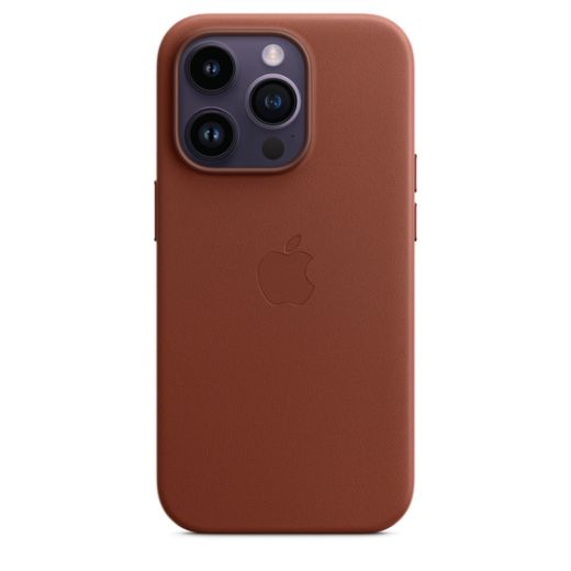 Оригинальный кожаный чехол Apple Leather Case with MagSafe Umber для iPhone 14 Pro (MPPK3)