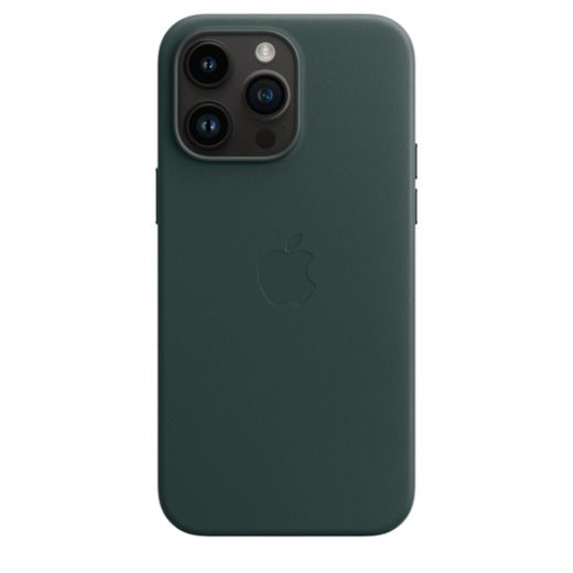 Оригинальный кожаный чехол Apple Leather Case with MagSafe Forest Green для iPhone 14 Pro Max (MPPN3)