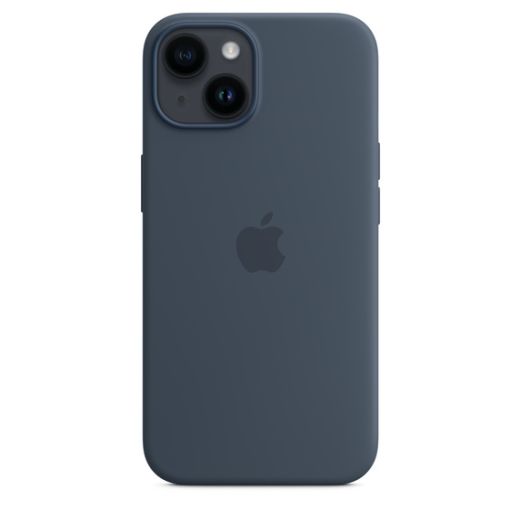 Оригинальный силиконовый чехол Apple Silicone Case with MagSafe Storm Blue для iPhone 14 (MPRV3)