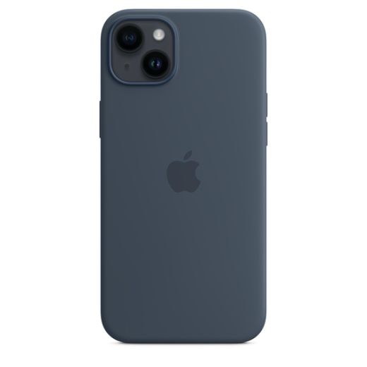 Оригинальный силиконовый чехол Apple Silicone Case with MagSafe Storm Blue для iPhone 14 Plus (MPT53)