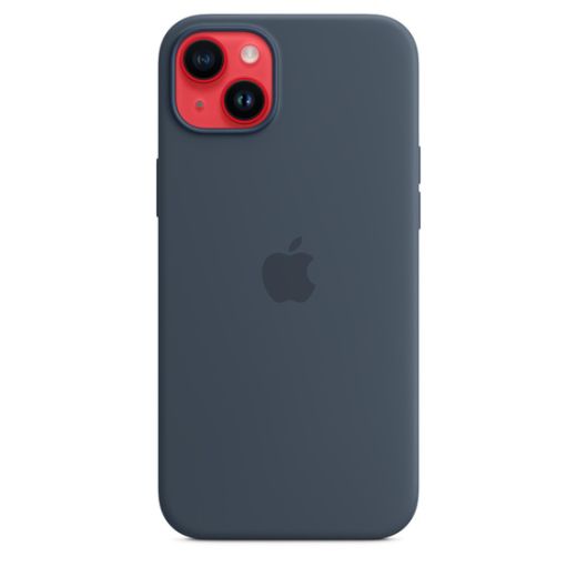 Оригинальный силиконовый чехол Apple Silicone Case with MagSafe Storm Blue для iPhone 14 Plus (MPT53)