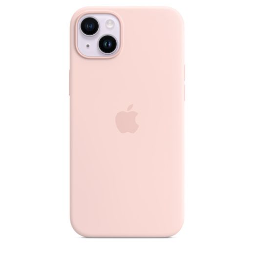 Оригинальный силиконовый чехол Apple Silicone Case with MagSafe Chalk Pink для iPhone 14 Plus (MPT73)