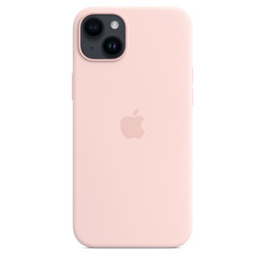 Оригинальный силиконовый чехол Apple Silicone Case with MagSafe Chalk Pink для iPhone 14 Plus (MPT73)