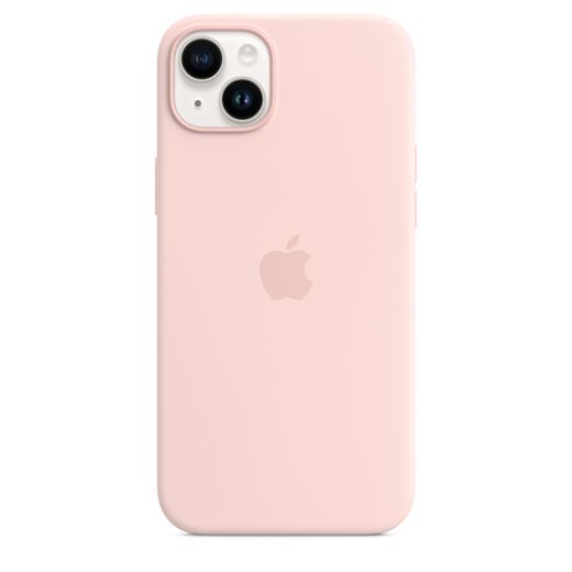 Оригінальний силіконовий чохол Apple Silicone Case with MagSafe Chalk Pink для iPhone 14 Plus (MPT73)