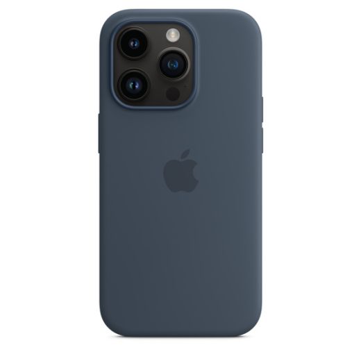Оригинальный силиконовый чехол Apple Silicone Case with MagSafe Storm Blue для  iPhone 14 Pro (MPTF3)