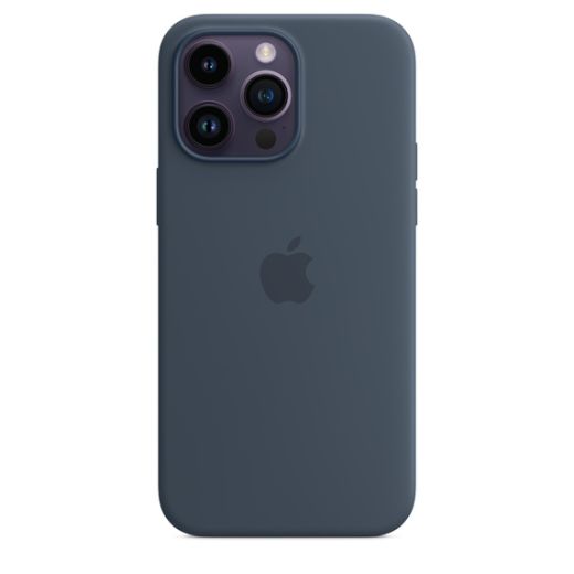 Оригинальный силиконовый чехол Apple Silicone Case with MagSafe Storm Blue для iPhone 14 Pro Max (MPTQ3)