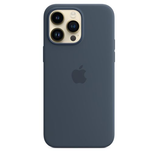 Оригинальный силиконовый чехол Apple Silicone Case with MagSafe Storm Blue для iPhone 14 Pro Max (MPTQ3)