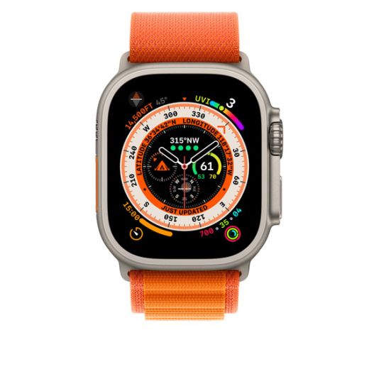 Оригінальний ремінець Apple Alpine Loop Small Orange для Apple Watch 49mm | 45mm | 44mm (MQDY3)