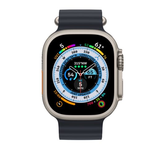 Длинный дополнительный ремешок Apple Ocean Band Midnight Extension для Apple Watch 49mm | 45mm | 44mm (MQEF3)