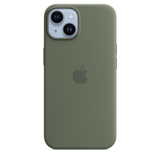 Оригінальний силіконовий чохол Apple Silicone Case with MagSafe Olive для iPhone 14 (MQU83)