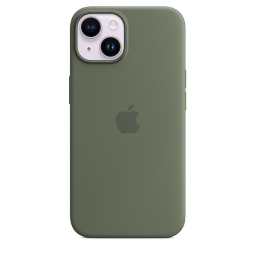 Оригінальний силіконовий чохол Apple Silicone Case with MagSafe Olive для iPhone 14 (MQU83)