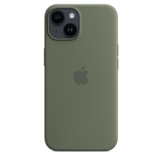Оригинальный силиконовый чехол Apple Silicone Case with MagSafe Olive для iPhone 14 (MQU83)