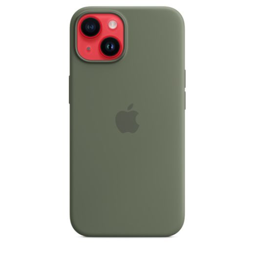 Оригинальный силиконовый чехол Apple Silicone Case with MagSafe Olive для iPhone 14 Plus (MQUD3)