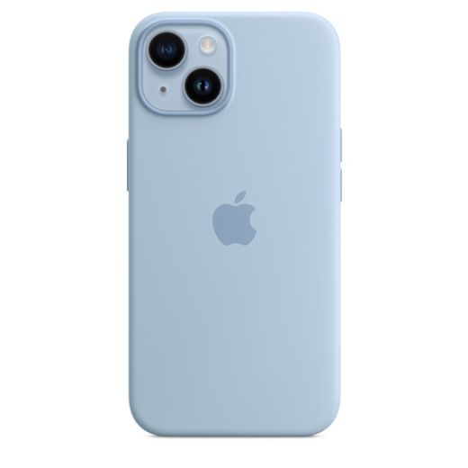 Оригинальный силиконовый чехол Apple Silicone Case with MagSafe Sky для iPhone 14 (MQU93)