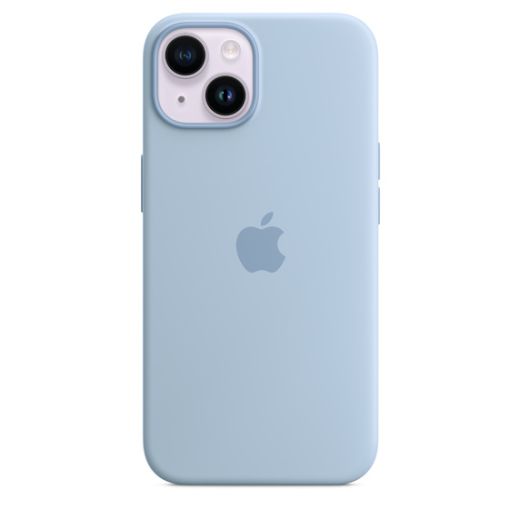 Оригинальный силиконовый чехол Apple Silicone Case with MagSafe Sky для iPhone 14 Plus (MQUE3)