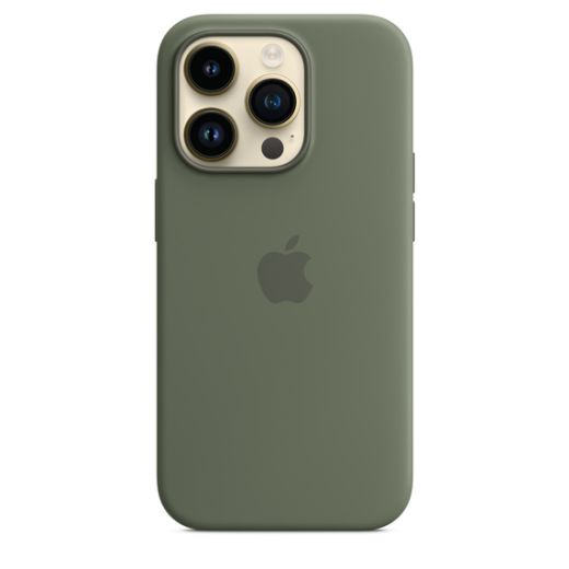 Оригінальний силіконовий чохол Apple Silicone Case with MagSafe Olive для iPhone 14 Pro (MQUH3)