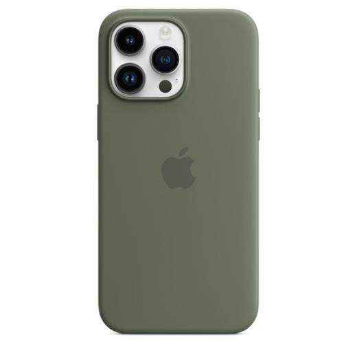 Оригинальный силиконовый чехол Apple Silicone Case with MagSafe Olive для iPhone 14 Pro Max (MQUN3)