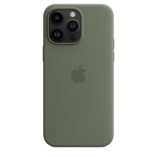 Оригинальный силиконовый чехол Apple Silicone Case with MagSafe Olive для iPhone 14 Pro Max (MQUN3)