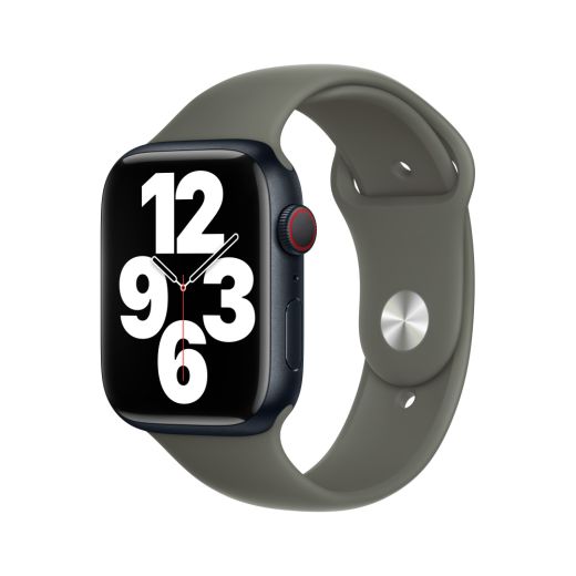 Оригінальний силіконовий ремінець Apple Sport Band Size M/L Olive для Apple Watch 49mm | 45mm | 44mm