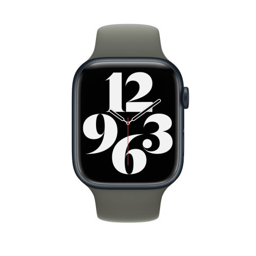 Оригінальний силіконовий ремінець Apple Sport Band Size S/M Olive для Apple Watch 49mm | 45mm | 44mm (MR343)