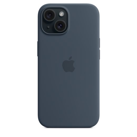 Оригинальный силиконовый чехол Apple Silicone Case with MagSafe Storm Blue для iPhone 15 (MT0N3)