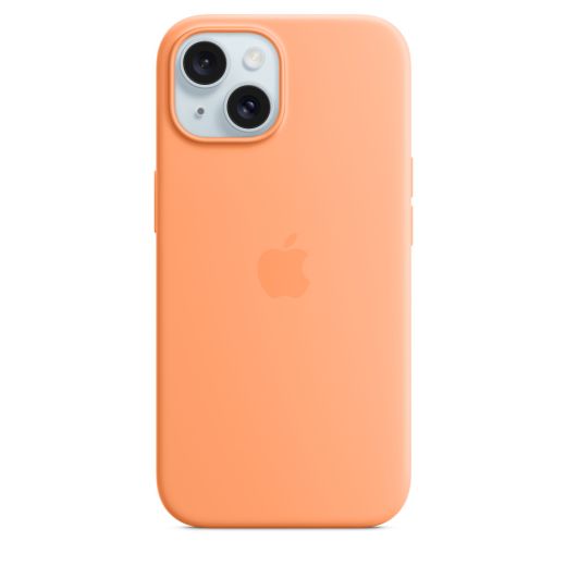 Оригинальный силиконовый чехол Apple Silicone Case with MagSafe Orange Sorbet для iPhone 15 (MT0W3)