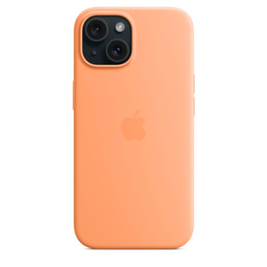 Оригинальный силиконовый чехол Apple Silicone Case with MagSafe Orange Sorbet для iPhone 15 Plus (MT173)