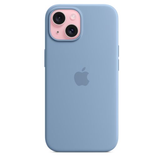 Оригінальний силіконовий чохол Apple Silicone Case with MagSafe Light Blue для iPhone 15 Plus (MWNH3)