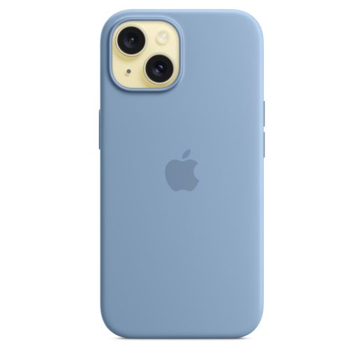 Оригінальний силіконовий чохол Apple Silicone Case with MagSafe Light Blue для iPhone 15 Plus (MWNH3)