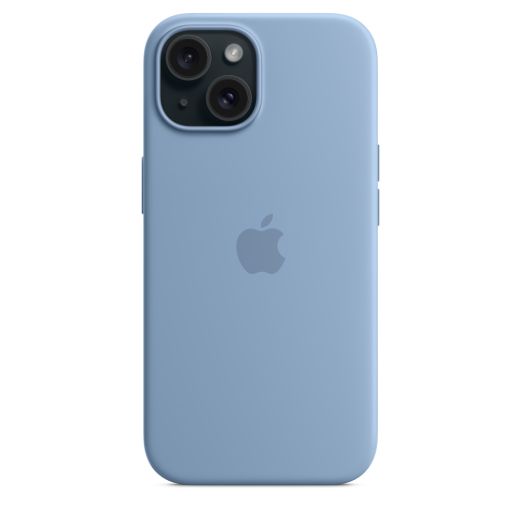 Оригінальний силіконовий чохол Apple Silicone Case with MagSafe Light Blue для iPhone 15 Plus (MWNH3)