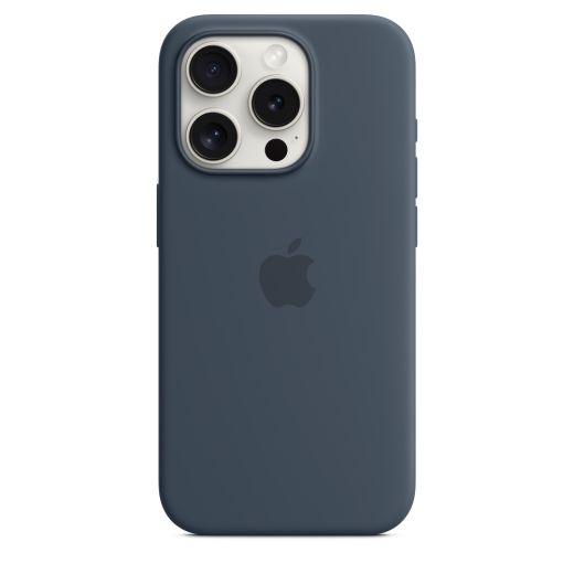 Оригінальний силіконовий чохол Apple Silicone Case with MagSafe Storm Blue для iPhone 15 Pro (MT1D3)
