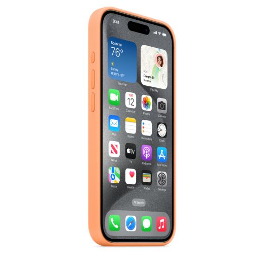 Оригинальный силиконовый чехол Apple Silicone Case with MagSafe Orange Sorbet для iPhone 15 Pro (MT1H3)
