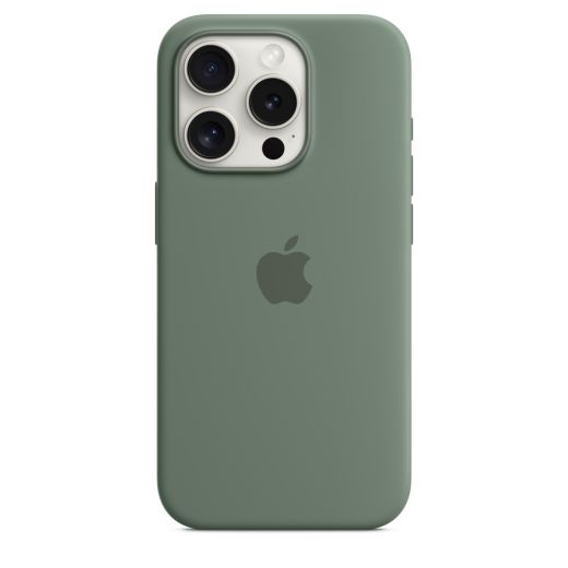 Оригинальный силиконовый чехол Apple Silicone Case with MagSafe Cypress для iPhone 15 Pro (MT1J3)