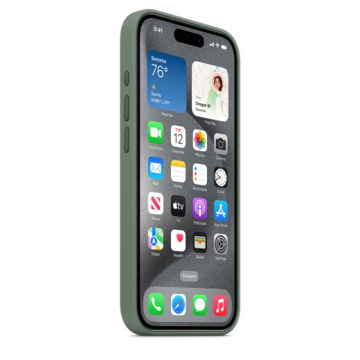 Оригинальный силиконовый чехол Apple Silicone Case with MagSafe Cypress для iPhone 15 Pro (MT1J3)