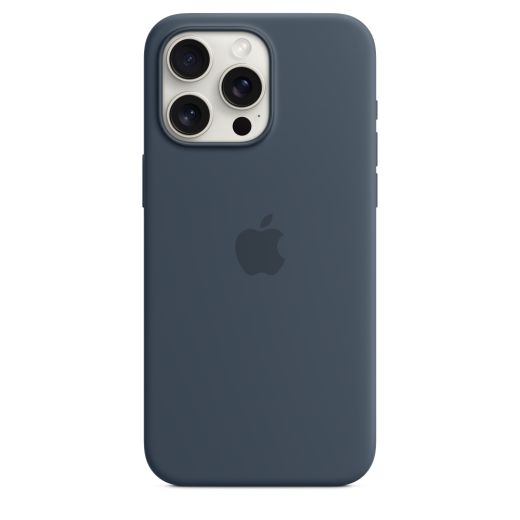 Оригінальний силіконовий чохол Apple Silicone Case with MagSafe Storm Blue для iPhone 15 Pro Max (MT1P3)