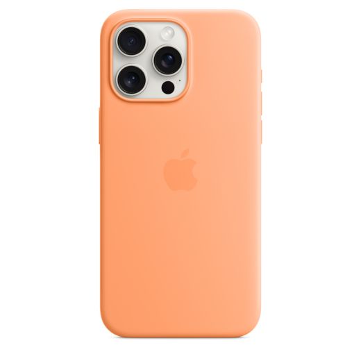 Оригинальный силиконовый чехол Apple Silicone Case with MagSafe Orange Sorbet для iPhone 15 Pro Max (MT1W3)