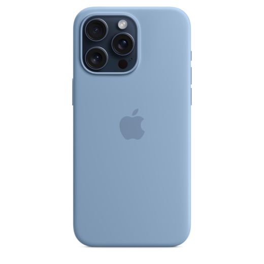 Оригинальный силиконовый чехол Apple Silicone Case with MagSafe Winter Blue для iPhone 15 Pro Max (MT1Y3)
