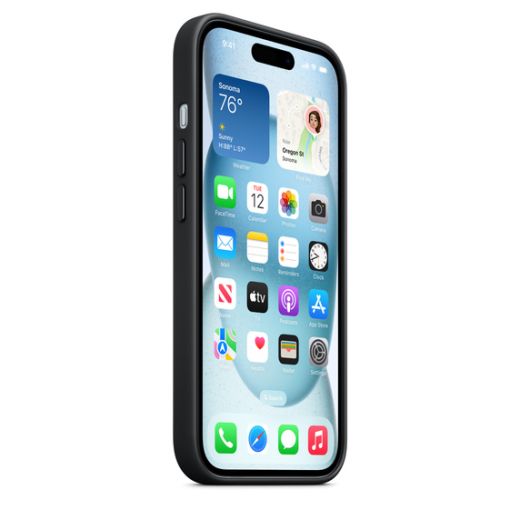 Оригинальный чехол Apple FineWoven Case with MagSafe Black для iPhone 15 (MT393)