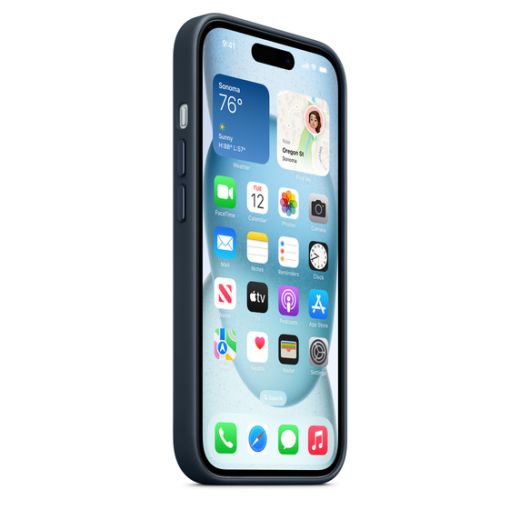 Оригинальный чехол Apple FineWoven Case with MagSafe Pacific Blue для iPhone 15 (MT3G3)