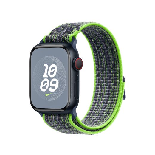 Оригінальний ремінець Apple Nike Sport Loop Bright Green/Blue для Apple Watch 41mm | 40mm (MTL03)