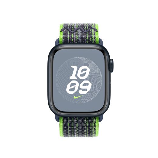 Оригинальный ремешок Apple Nike Sport Loop Bright Green/Blue для Apple Watch 41mm | 40mm (MTL03)