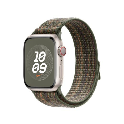 Оригинальный ремешок Apple Nike Sport Loop Sequoia/Orange для Apple Watch 41mm | 40mm (MTL33)