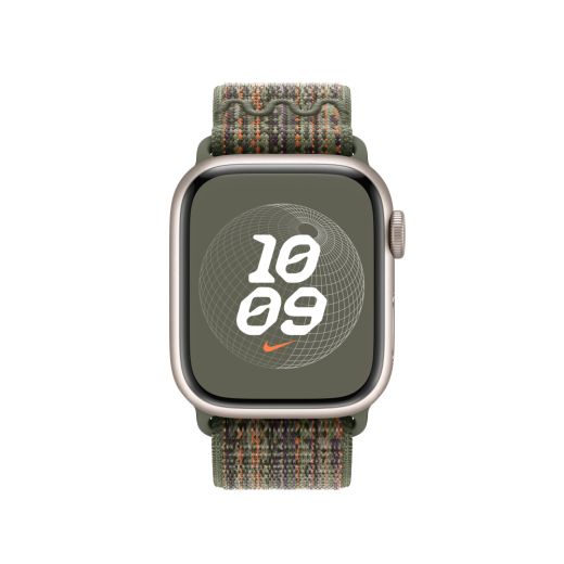 Оригинальный ремешок Apple Nike Sport Loop Sequoia/Orange для Apple Watch 41mm | 40mm (MTL33)