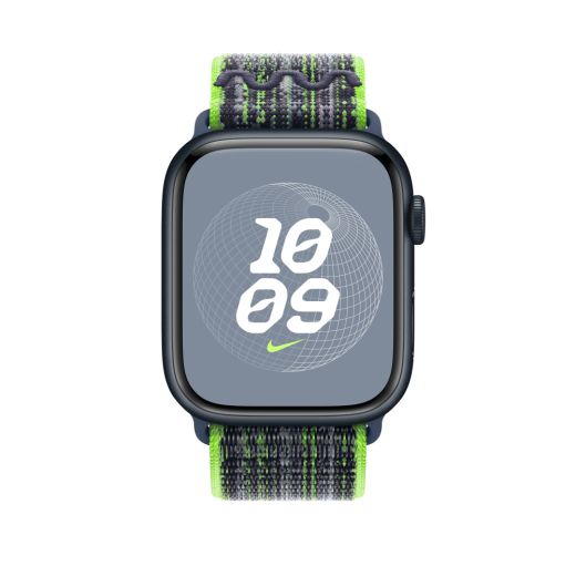 Оригинальный ремешок Apple Nike Sport Loop Bright Green/Blue для Apple Watch 49mm | 45mm | 44mm | 42mm (MTL43)