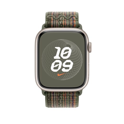 Оригинальный ремешок Apple Nike Sport Loop Sequoia/Orange для Apple Watch 49mm | 45mm | 44mm | 42mm (MTL63)