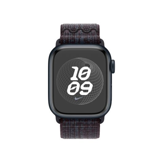 Оригінальний ремінець Apple Nike Sport Loop Black/Blue для Apple Watch 41mm | 40mm (MUJV3)