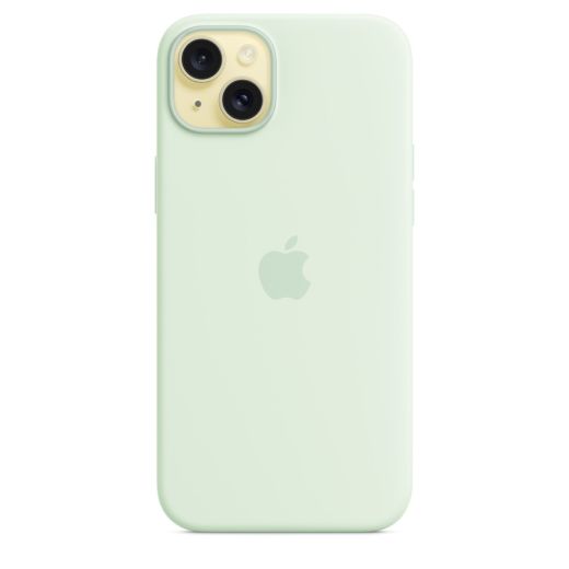 Оригинальный силиконовый чехол Apple Silicone Case with MagSafe Soft Mint для iPhone 15 (MWNC3)